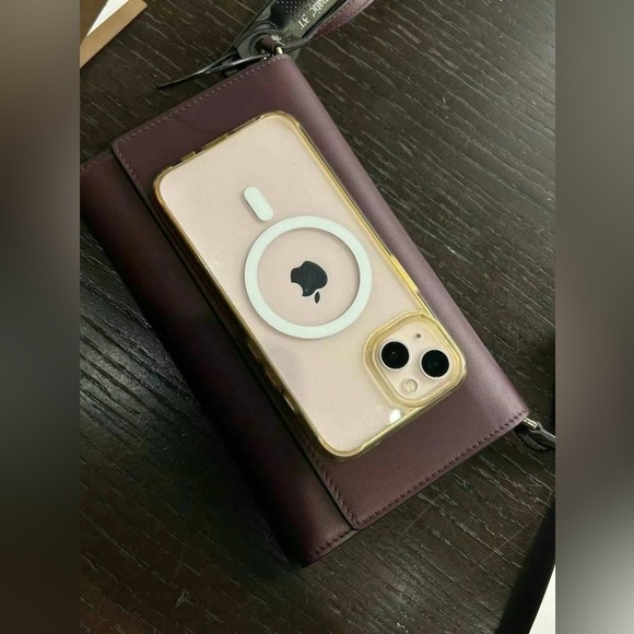 Burberry Hazelmere Printed Logo Leather Mahogany Red Crossbody Bag - Picture 12 of 13